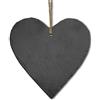 FeinKnick Elegante cuore in ardesia su cui scrivere - cuore decorativo in ardesia con una corda per appenderlo - cuore da appendere per la decorazione 16cm - deco ben adatto come regalo