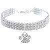 YWNYT Collare per Cani con Strass, Collare per Animali in Cristallo Regolabile da 20 cm con Catena di Estensione Extra di 5 cm, Collana Elastica per Cani con Gioielli Scintillanti