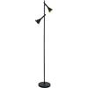 Eglo Cortaderas Lampada a Stelo a 2 Luci, Stile Vintage, Industriale, con Interruttore a Pedale, Attacco GU10, in Acciaio, Nero/Oro