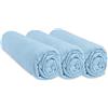 Easy dort Set di 3 lenzuola da 70 x 140 cm, per lettino da bambino, 70 x 140 cm, 100% cotone jersey | blu cielo | estensibile traspirante | sonno sano | marchio Easy Dort | Marchio Oeko-Tex | Qualità | Made in
