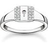 Thomas Sabo anello da donna con chiusura pietre bianche argento sterling 925 TR2372-051-14