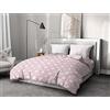 Home Linge Passion Home Passion | Copripiumino - 3 Pezzi | 100% Cotone - 57 Fili | 2 Persone - 240 x 260 cm | Fox Trot Bianco & Rosa Polvere
