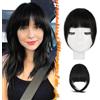 BARSDAR Frangia Clip Capelli Veri, 100% Naturali Frangetta Air Bangs French Bangs Frangia Extension Clip Capelli Veri Cura Capelli Donna lavabile/tingibile