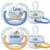 AVENT PHILIPS Avent SCF080/01, Confezione da 2 Succhietti Ultra Air, 0-6 Mesi, Capezzolo Morbido