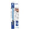 STAEDTLER Lumocolor 305 F-9 BK - Matita per pellicola, inchiostro ad alta intensità, inodore, cancellabile a secco, ricaricabile, colore nero, larghezza linea F, penna su blister, 305 F-9 BK