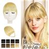 BARSDAR Frangia Clip Capelli Veri, 100% Naturali Frangetta Air Bangs French Bangs Frangia Extension Clip Capelli Veri Cura Capelli Donna lavabile/tingibile