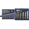 BGS Technic Pro+ Din 3113A - Set Di Chiavi Combinate, 6-32 Mm, Confezione Da 25 & 1218 Set Chiavi A Bussola Per Tub 9 Pezzi, Sw 6 X 7-20 X 22 Mm, Metric, Borsa Rotolo Tetron Incluso