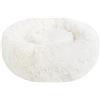 Nepfaivy Cuccia Gatto Cane Interno Morbida - Cuscino per Cani Gatti Nuvola Soffice Peluche Rotondo da Ciambella, Letto Pelosa Antistress per Animale Domestico Piccola (S-40cm/15.7in, Bianca)