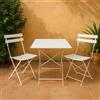 aTe Casa Set Bistrot da Giardino Tavolo 70x70 + 2 Sedie Bianco