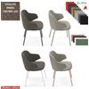 Elleci Office HOST NEW Poltroncina attesa 4 gambe acciaio verniciata nei colori antracite bianco cipria verde salvia tessuto Angel class 1 IM