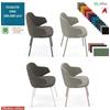 Elleci Office HOST NEW Poltroncina attesa 4 gambe acciaio verniciata nei colori antracite bianco cipria verde salvia tessuto ONE class 1 IM