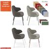 Elleci Office HOST NEW Poltroncina attesa 4 gambe acciaio verniciata nei colori antracite bianco cipria verde salvia ecopelle GAZEBO Class 1IM