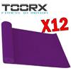 Toorx Kit Maxi Risparmio con 12 Materassini per Yoga Viola con Superficie Antiscivolo - Dimensioni 173x60x0,4 cm