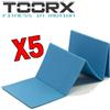 Toorx Kit Super Risparmio con 5 Materassini Pieghevoli Azzurri - cm 175x50x0,8 - ripiegato cm 35x50x4
