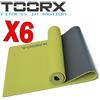 TOORX Kit Super Risparmio Toorx con 6 Materassini Yoga Bicolore Verde Lime e Grigio Antracite - Dimensioni 173x60x0,6 cm