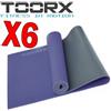 TOORX Kit Super Risparmio con 6 Materassini Yoga con Superficie Antiscivolo, Colore Viola e Grigio Antracite - 173x60x0,6 cm