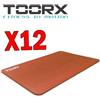 TOORX PROFESSIONAL LINE Kit Risparmio con 12 Materassini Fitness Pro colore Arancio con Occhielli Cromati - Misure 100x61 cm, Spessore 1,5 cm