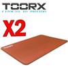 TOORX Kit Risparmio con 2 Materassini Fitness Pro colore Arancio con Occhielli Cromati - Dimensioni 100x61 cm, Spessore 1,5 cm