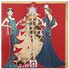 Clintons: Biglietto di Natale con albero di Natale Roaring 20'S Two Girls by Gold, rosso, 192 x 192 (1181075)