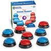 Learning Resources Pulsanti per Quiz di Gruppo, 4 Pulsanti Rossi e 4 Pulsanti Blu, 2 Suoni Diversi, Divertimento in Classe e a casa, dai 3 Anni in su