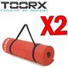 TOORX PROFESSIONAL LINE Kit Risparmio Toorx con 2 Materassini Fitness Pro Arancio con Maniglia di Trasporto - Dimensioni 172x61x1,5 cm