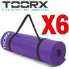 TOORX Kit Risparmio Toorx con 6 Materassini fitness viola con maniglia di trasporto spessore 1,2 cm - Dimensioni 172x61 cm
