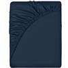 Sleepdown Lenzuolo con angoli in policotone, di facile manutenzione, non si stira, super morbido, 25 cm di profondità, biancheria da letto, per letto super king, colore: blu navy