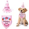 SUOXU Bandana di compleanno per ragazza,per cane,cappello a triangolo in cotone,per feste di compleanno, ottimo cucciolo di cane,compleanno,bandana per animali domestici, set di decorazioni per feste