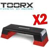 TOORX PROFESSIONAL LINE Kit Risparmio Toorx con 2 Step Pro - Gradini Professionali per Aerobica Regolabili su tre posizioni 15-20-25 cm