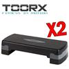 TOORX Kit Risparmio con 2 Step Active regolabili su tre posizioni 10-15-20 cm - Dimensioni pedana 78x28 cm