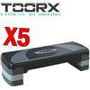 TOORX Kit Maxi Risparmio con 5 Step Active regolabili su tre posizioni 10-15-20 cm - Dimensioni pedana 78x28 cm