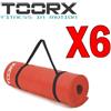 TOORX PROFESSIONAL LINE Kit Maxi Risparmio Toorx con 6 Materassini Fitness Pro Arancio con Maniglia di Trasporto - Dimensioni 172x61x1,5 cm