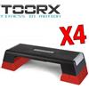 TOORX PROFESSIONAL LINE Kit Maxi Risparmio con 4 Step Pro - Gradino Professionale per Aerobica regolabile su tre altezze 15-20-25 cm