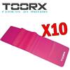 TOORX KIT MAXI RISPARMIO TOORX con 10 Fasce Elastiche Latex-Free Rosa con Intensità Leggera - dim 150x15 cm, spessore 0,35 mm