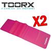 TOORX Kit Risparmio con 2 Fasce Elastiche Latex-Free colore Fucsia Resistenza Leggera - Dimensioni 150x15 cm, spessore 0,35 mm