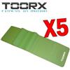 TOORX KIT MAXI RISPARMIO con 5 fasce elastiche latex-free colore verde resistenza media - Dimensioni 150x15 cm Spessore 0,50 m