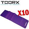 TOORX KIT MAXI RISPARMIO con 10 fasce elastiche latex-free viola con intensità forte - Dimensioni 150x15 cm, Spessore 0,65 mm