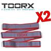 TOORX PROFESSIONAL LINE KIT RISPARMIO TOORX con 2 Bande elastiche in tessuto con asole, resistenza light 10 kg - Lunghezza 145 cm
