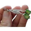 Generic ★ ORECCHINI PELLE PIUMA ETHNO BOU VERDE ★ Orecchini di gioielli boho delicati e leggeri