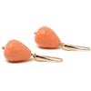 DodiGioielli.it DodiGioielli Orecchini Pendenti con Goccia Sfaccettata in Pasta di Corallo Rosa Salmone - Argento 925 Placcato Oro Rosa - 3,8 cm - Made in Italy