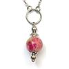Handmade Collana donna minimalista in acciaio inox con pendente perla in pietra naturale