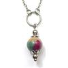 Handmade Collana donna minimalista in acciaio inox con pendente perla in pietra naturale