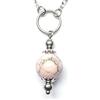 Generic Collana donna minimalista in acciaio inox con pendente perla in pietra naturale (Rosa)
