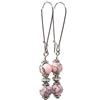 ThurColas Orecchini a cerchio donna vintage con perle in giada bianca tinta ematite o turchese ricostituito - chiusura a leva in acciaio inox - fatti a mano in Francia (Rosa)