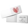 Handmade 110 PZ Biglietti Bomboniera Matrimonio Cuore Impronte Digitali