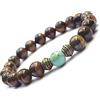 Handmade Bracciale da uomo Thurcolas in perle Occhio di tigre e perle in turchese ricostituito