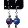 ThurColas Orecchini donna in acciaio inox con perle multicolore in pietre naturali - design essenziale ed elegante (Blu e viola)