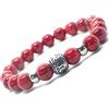 Handmade Bracciale uomo da Oriental Sun in acciaio e rosso turchese