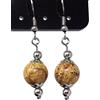 ThurColas Orecchini donna in acciaio inox con perle multicolore in pietre naturali - design essenziale ed elegante (Marrone chiaro)