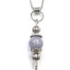 Generic Collana da donna in acciaio inox con pendente in pietra naturale dallo stile artigianale contemporaneo (Viola)